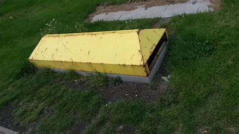 yellow metal box|strange yellow boxes in london.